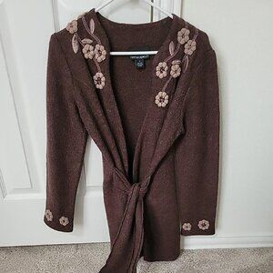 Cynthia Rowley Cardigan with Flower Designs